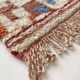 Moroccan Berber carpet Beni ouarain ecru with colorful abstract patterns 255x170cm