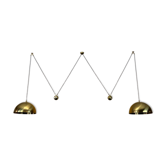 60s 70s florian schulz vintage double counterbalance brass design pendant lamp