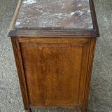 Art Deco period bedside table in carved wood and marble