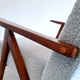 Mid century easy chair model b 310 var en boucle bleu clair