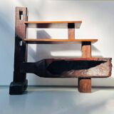 Vintage Brazilian folk art handmade wall cabinet in Cumaru wood, 1960s