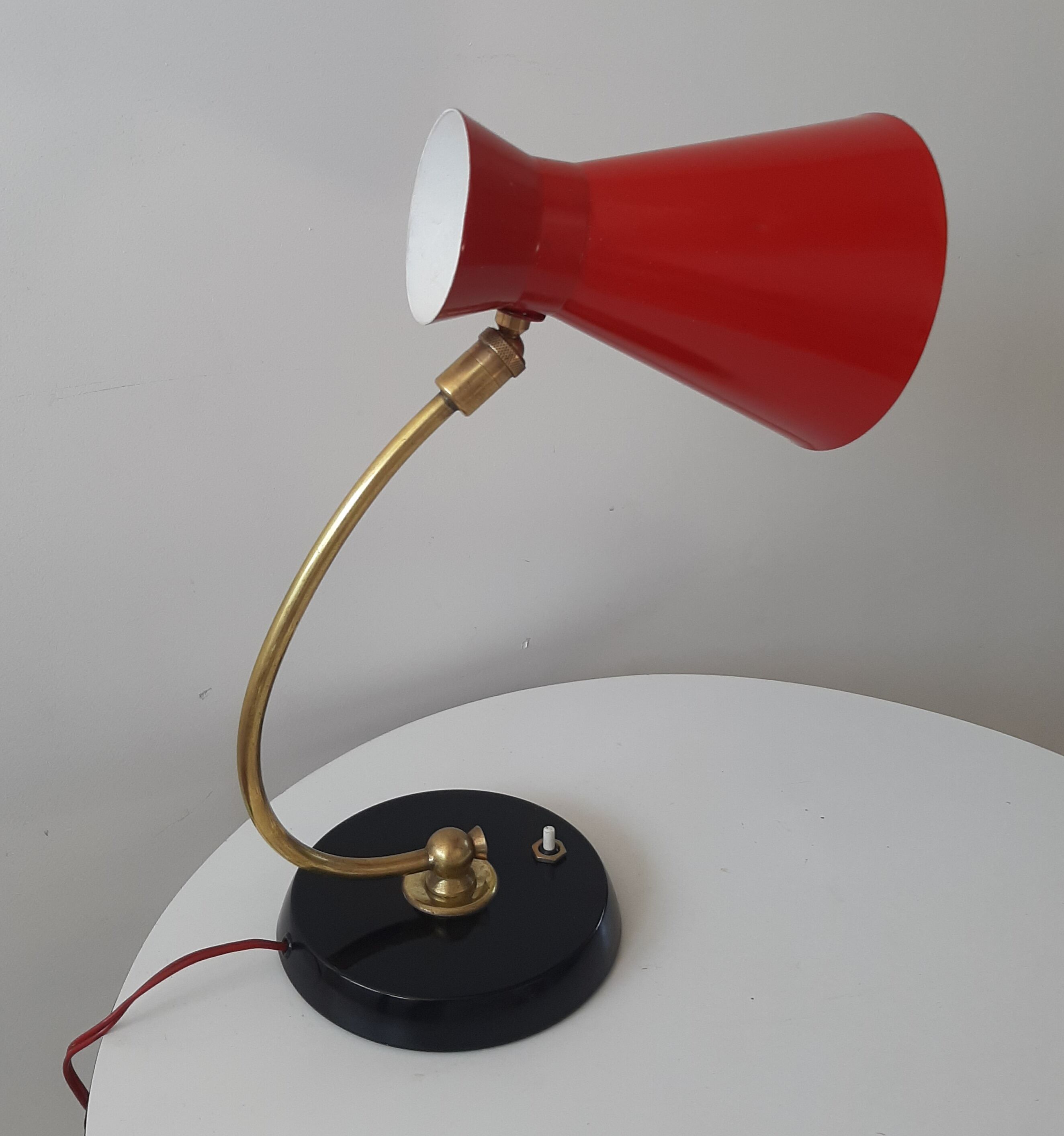 diabolo lamp 50s brass and metal