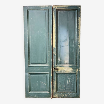 Double interior fir door from a manor - 19th century