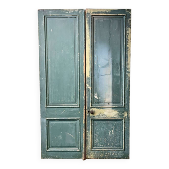 Double porte d'intérieur en sapin provenant d'un manoir - xixème