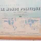 Very large vintage world map from 1970