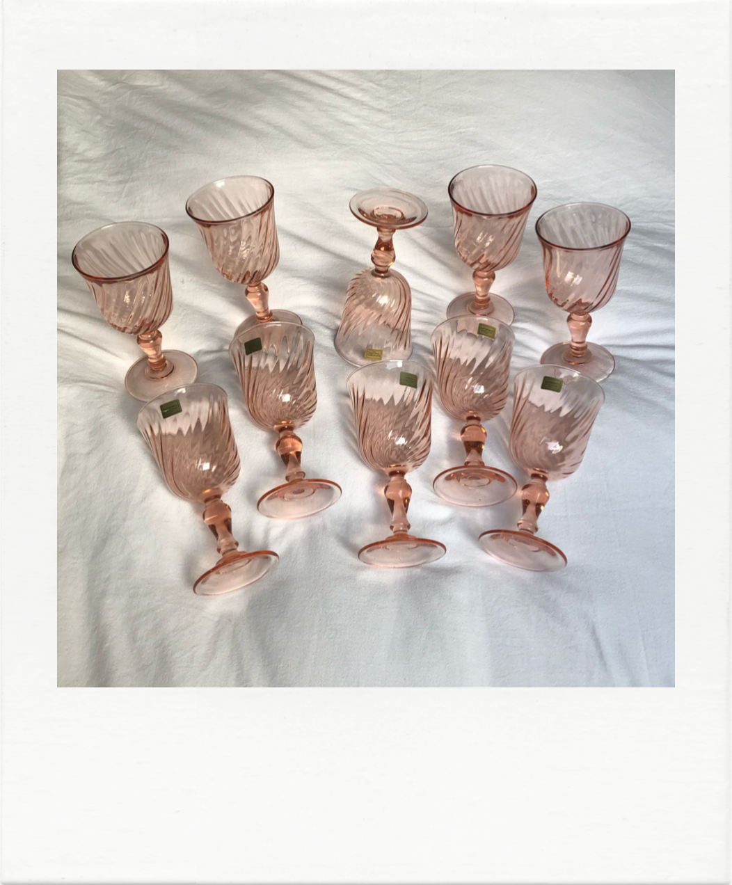 Set of 10 Rosaline foot glasses