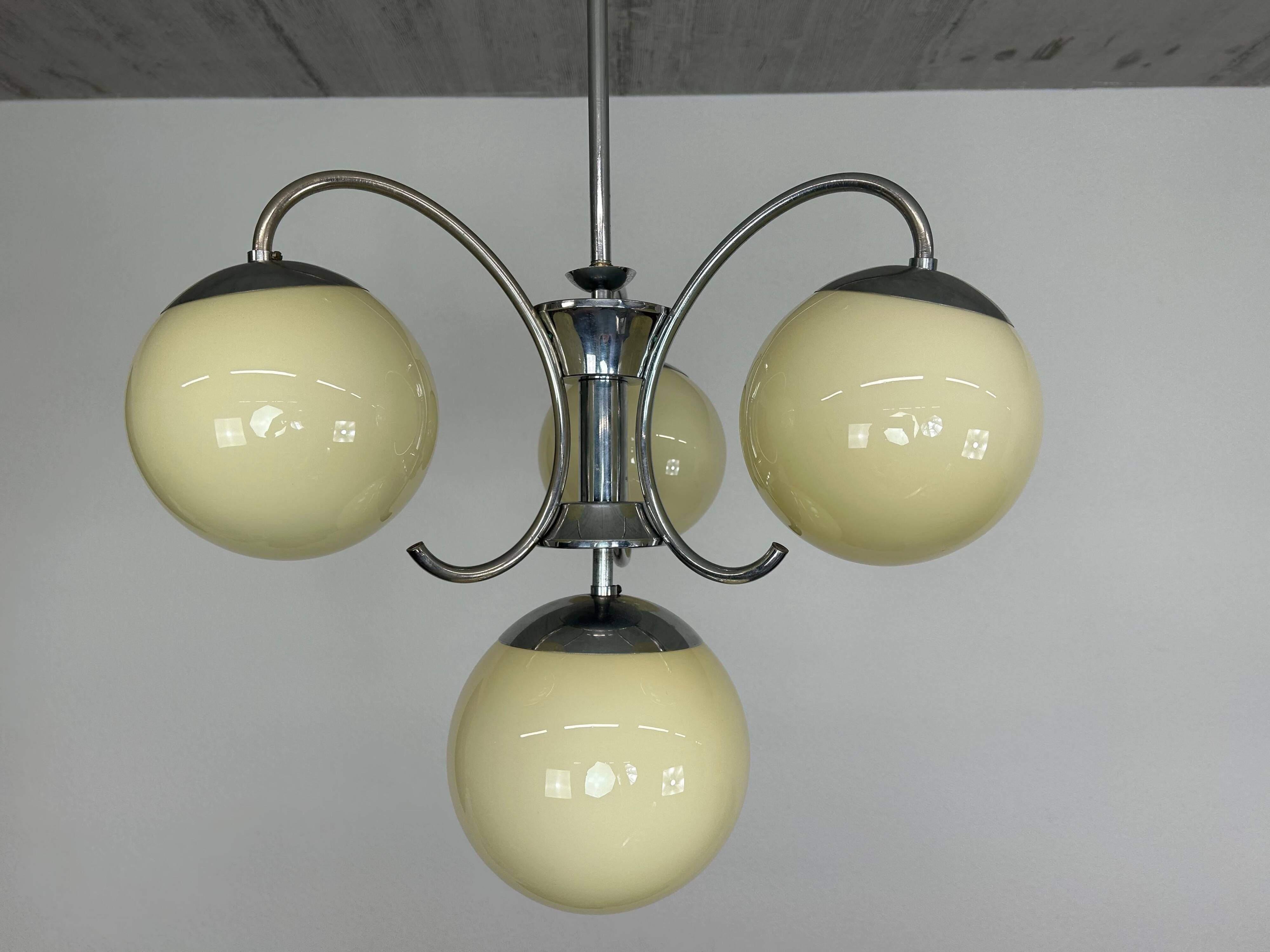 Chrome Art Deco pendant lamp