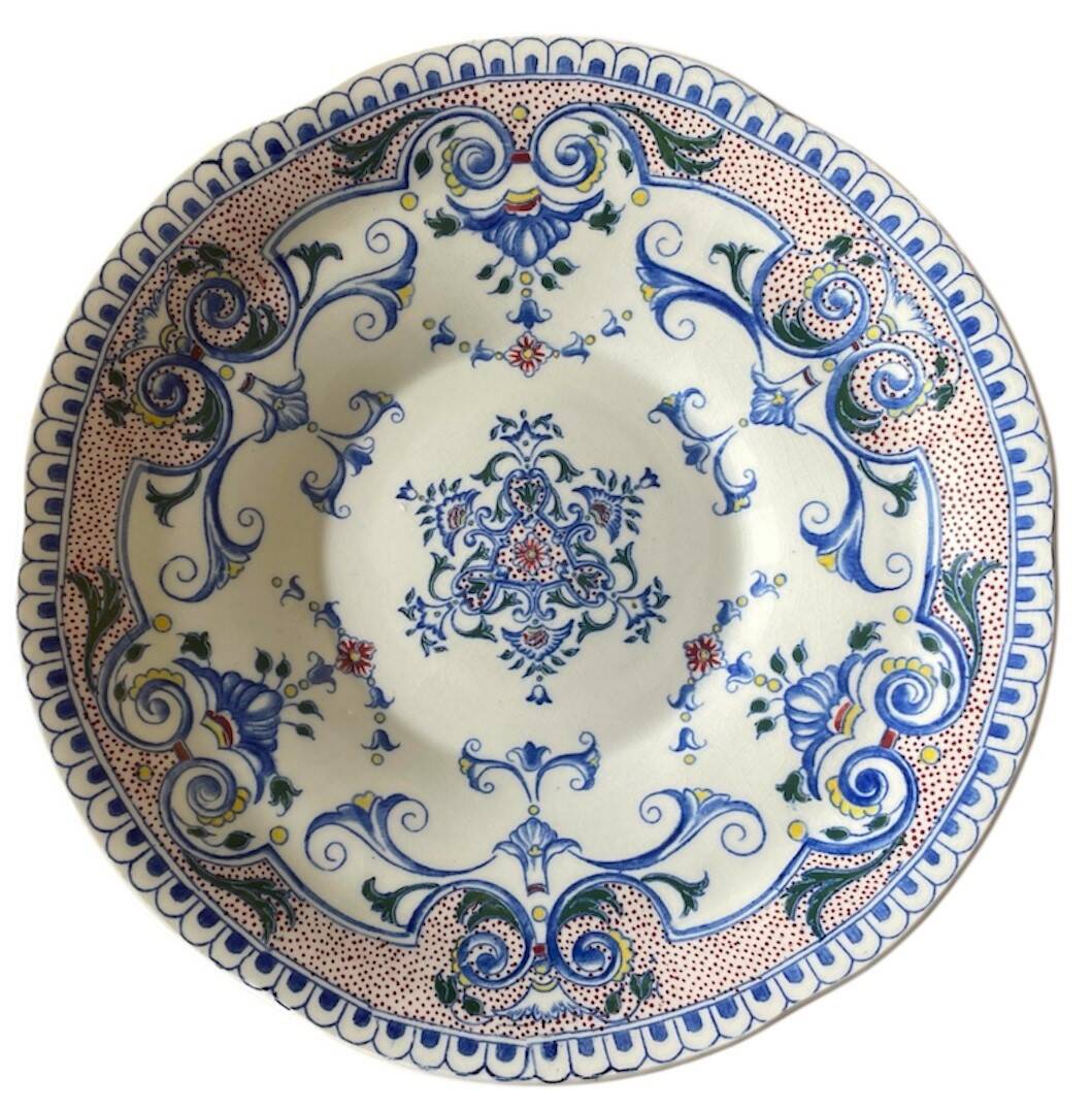 Antique Gien earthenware fruit bowl