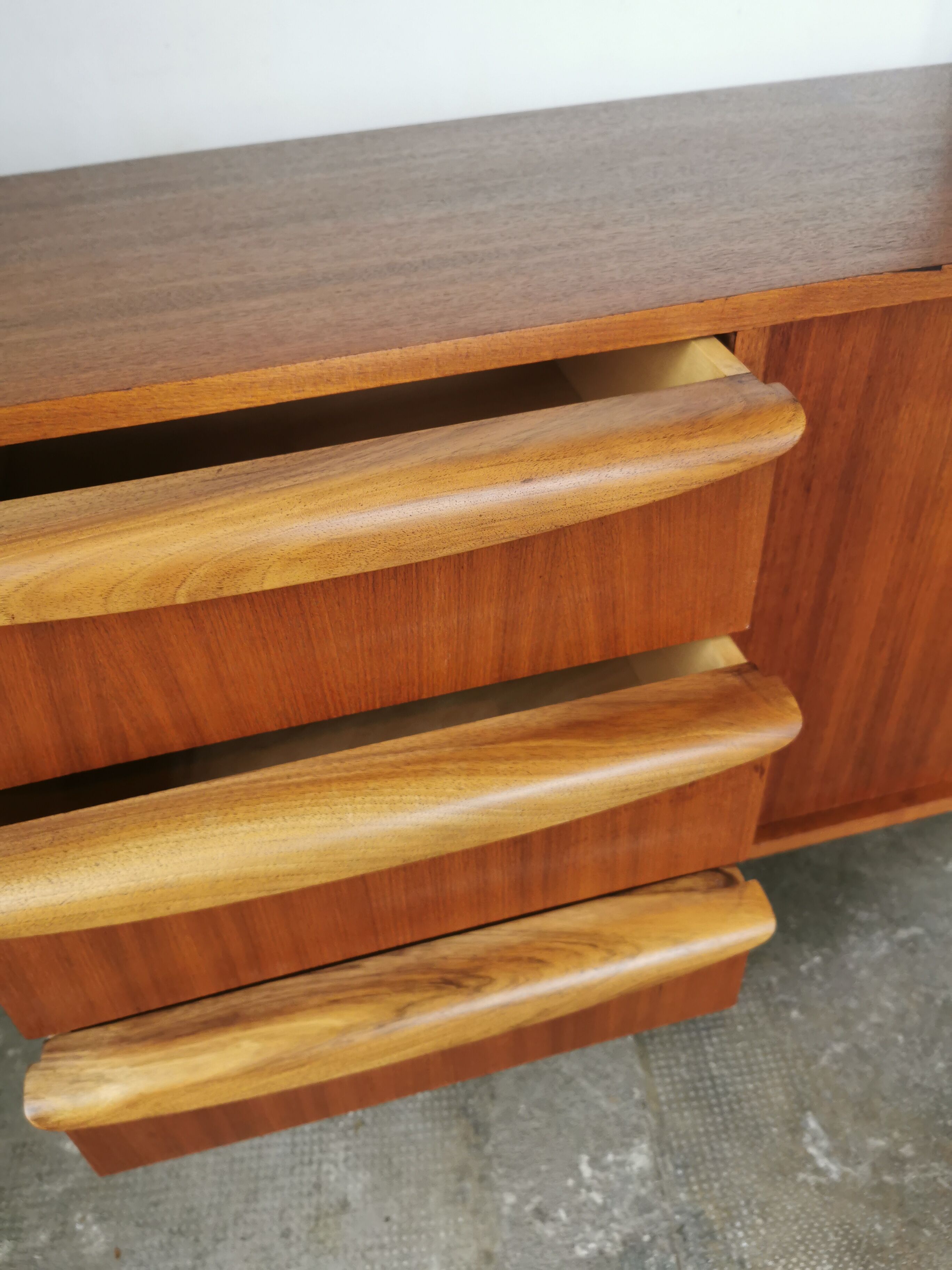 Sideboard teak and Scandinavian walnut