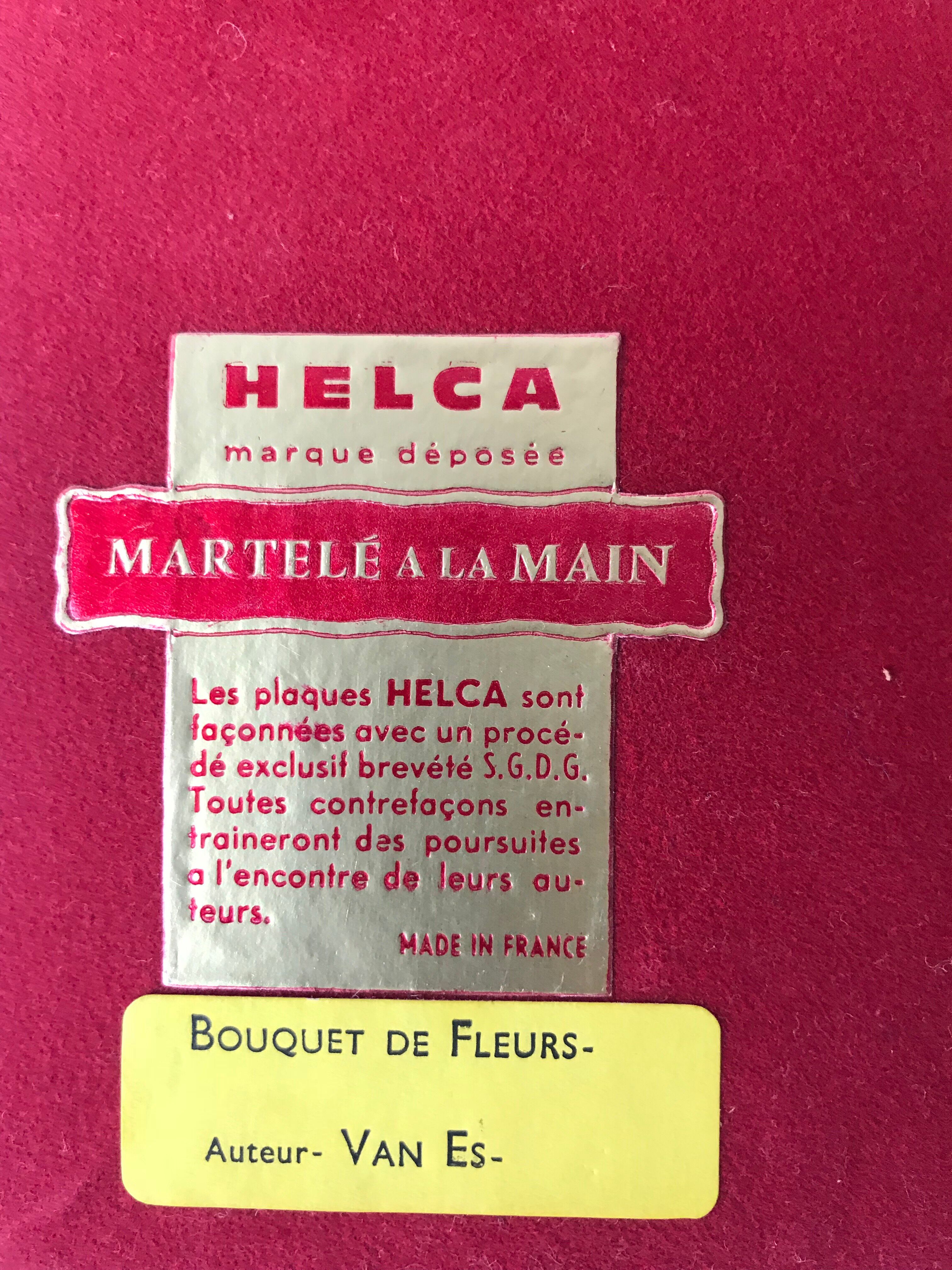 Table Van Es flower bouquet in emaux plate Helca
