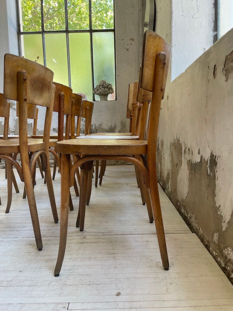 Set of 11 Baumann bistro chairs