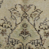 5x9 faded beige wool handknotted oushak rug, 276x166cm