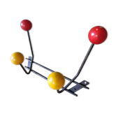 porte manteau acier patères boules bois