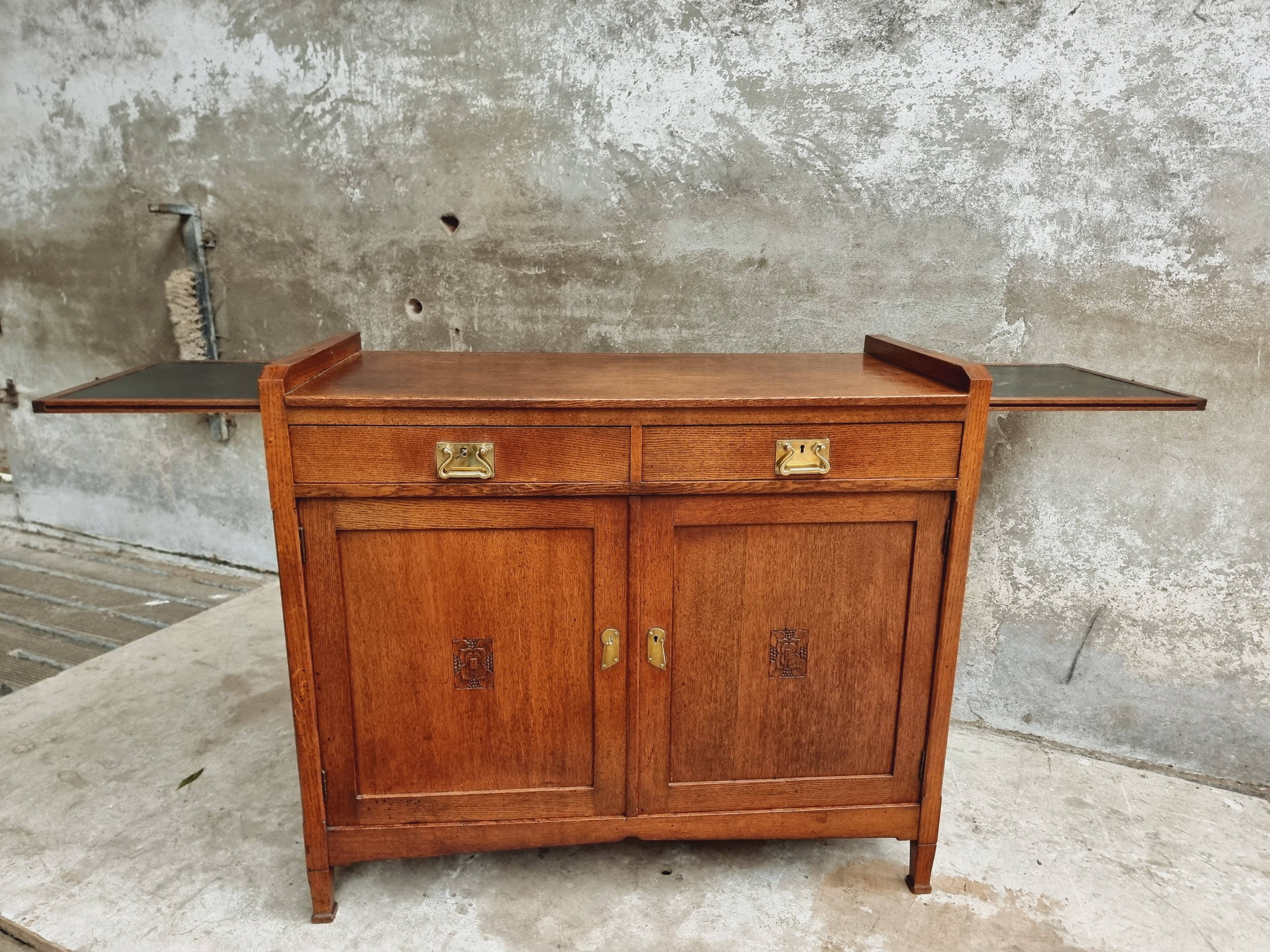 Antique sideboard chest of drawers Art Deco oak