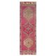 Vintage Turkish Hand-Knotted Wool Cotton Pink Runner Rug 95x309