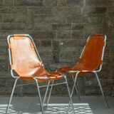 Chair Les Arcs Charlotte Perriand – Vintage patinated leather from the 60s/70s