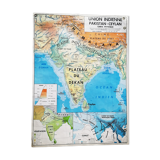 Ancienne carte mdi union indienne pakistan ceylan/japon economique