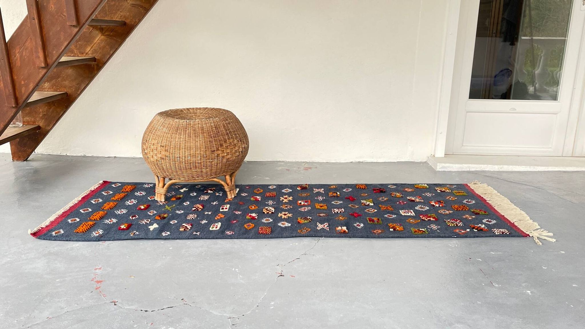 Berber Kilim Hallway Rug VINTAGE Velvet Patterns