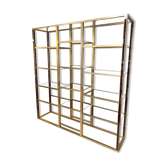 Brass library and smoked glass, 1970
