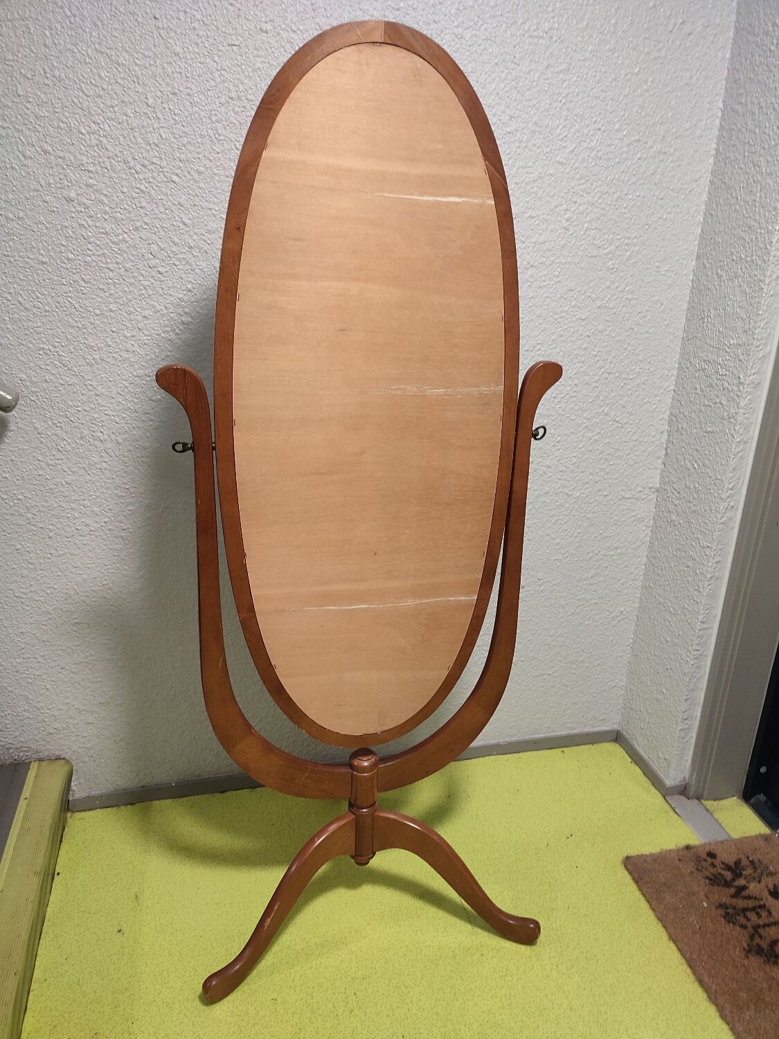 Vintage wooden tilting mirror