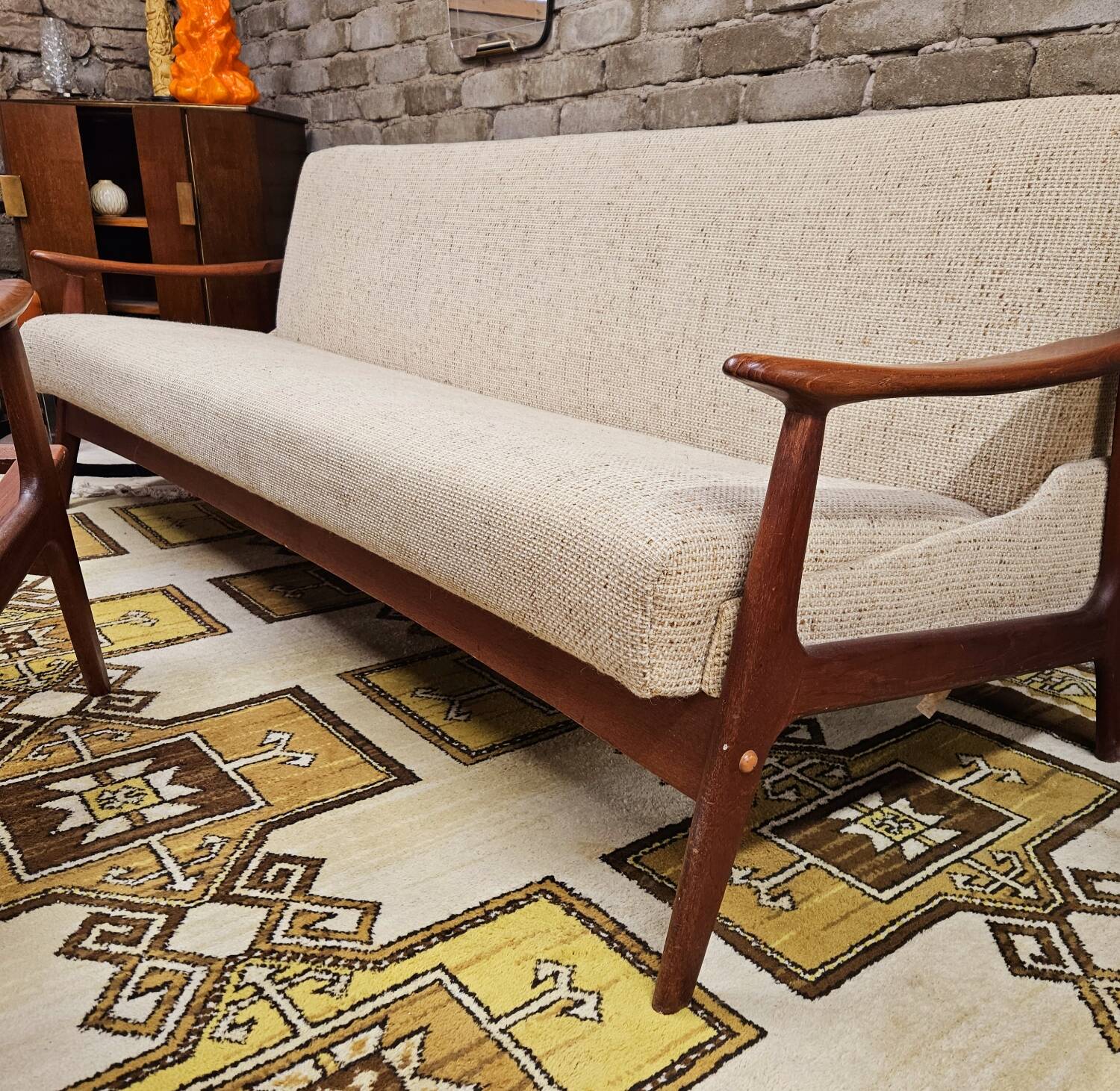 Danish teak Scandinavian sofa armchair set 1960