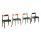 Chaises de salle à manger en similicuir vert botanique, années 1970, lot de 4