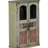 Display cabinet buffet glass old teak wood original patina