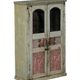 Display cabinet buffet glass old teak wood original patina