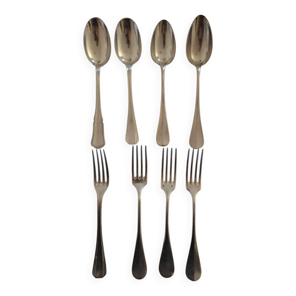 Lot de 4 fourchettes et 4 cuillères à soupe