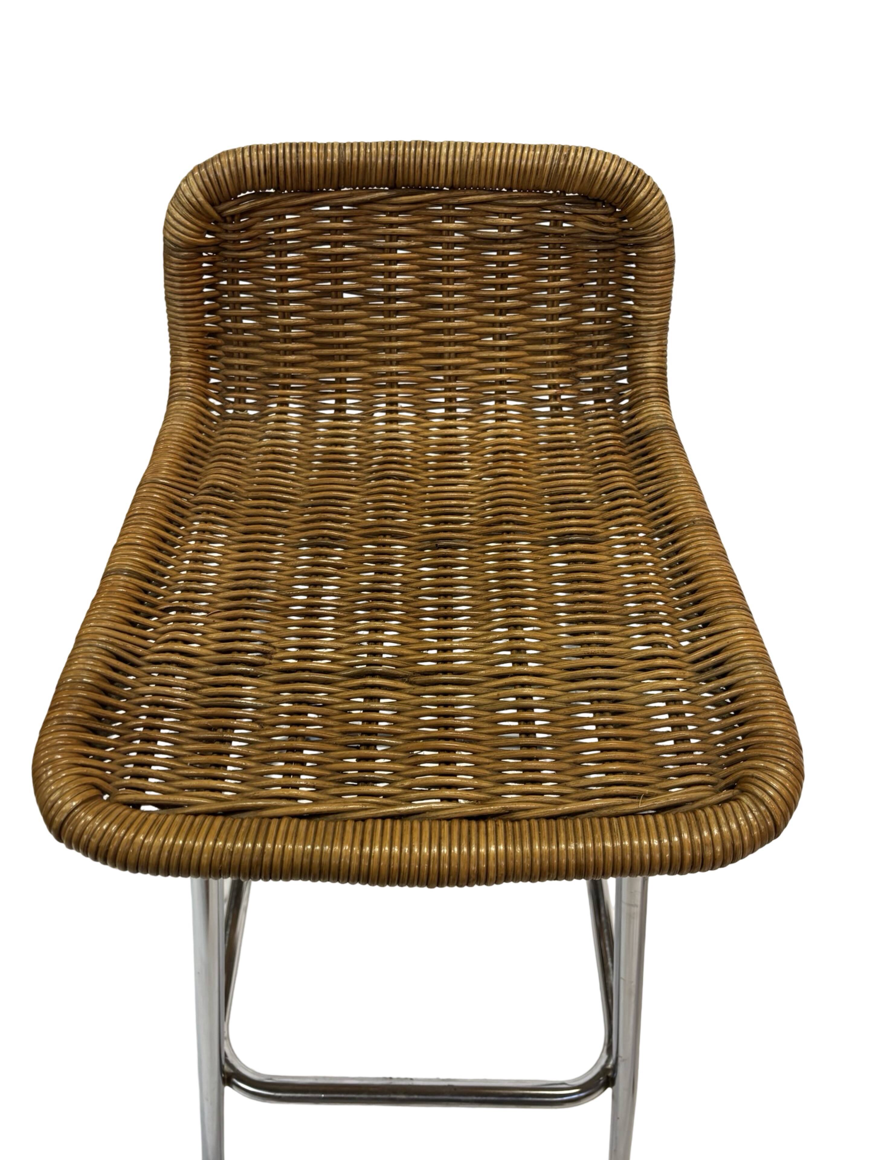 Set of 4 vintage bar stools Dirk van Sliedregt Rohe Noordwolde 1960's