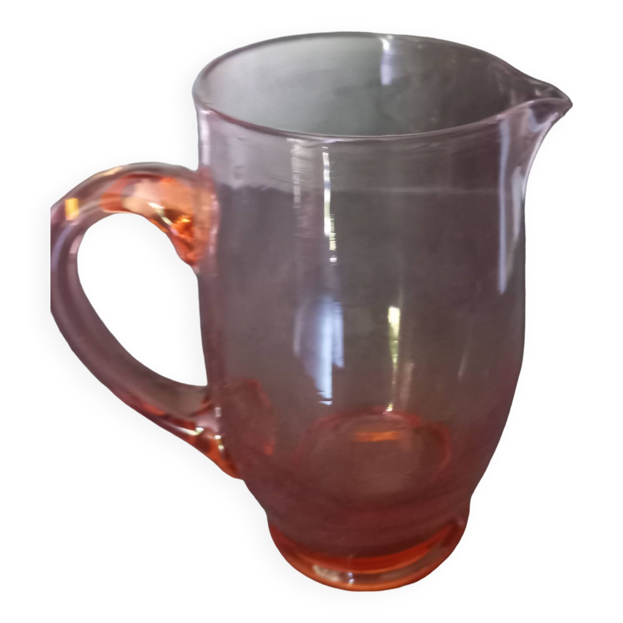 Vintage pink glass pitcher