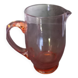 Vintage pink glass pitcher