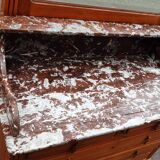 Commode coiffeuse chêne et marbre