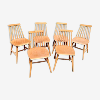 6 IKkea vintage stockholm model chairs 1960s