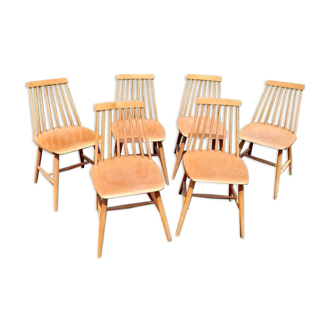 6 IKkea vintage stockholm model chairs 1960s