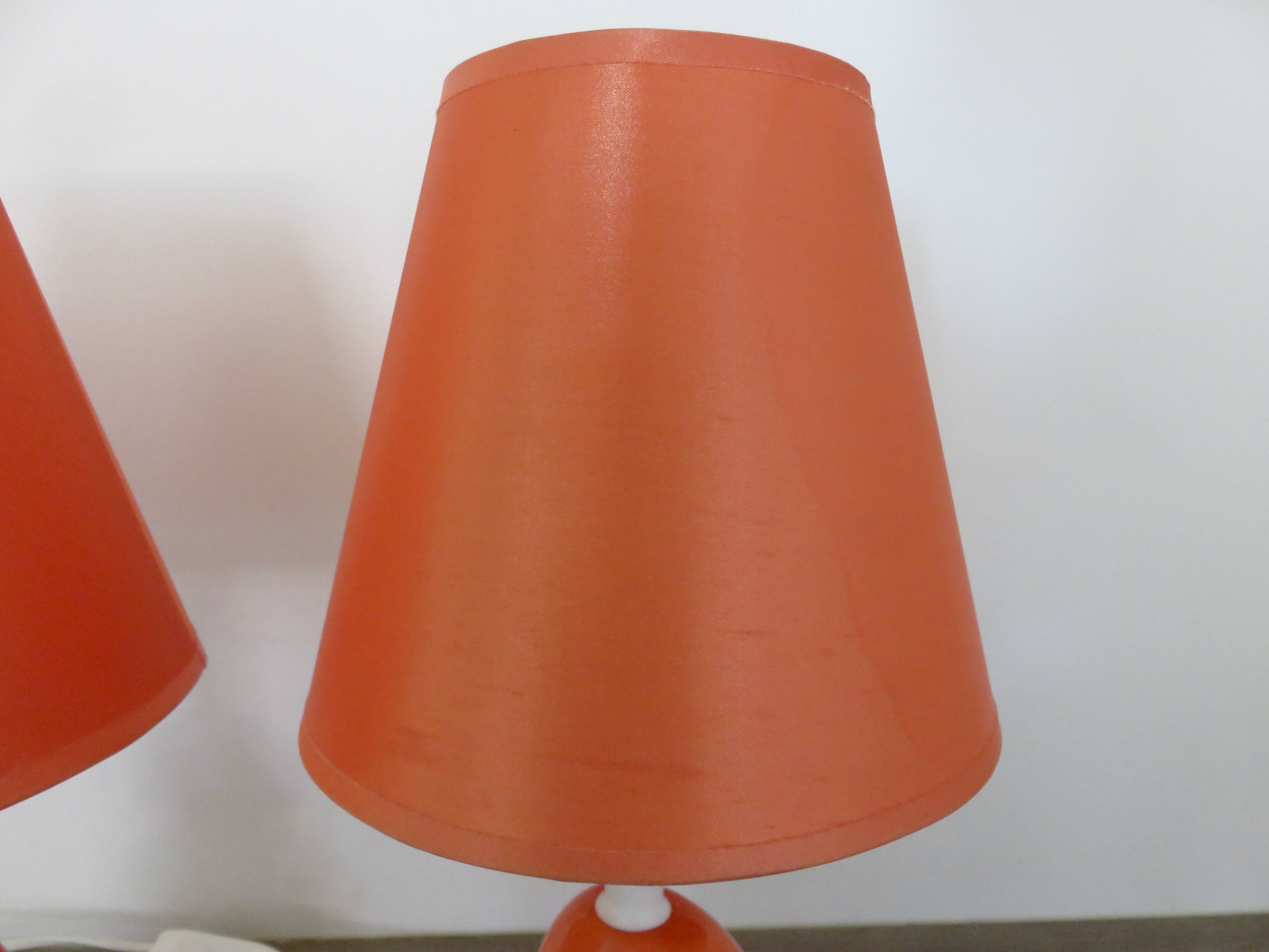 Pair of ceramic bedside lamps, 70s 80s design, vintage.
