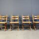 Vintage oak and wicker brutalist chairs, 1960s - set of 6