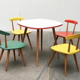 Children's table and chair set by Karla Drabsch for Kleid & Raum, 1950s, set of 5.