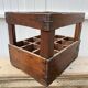 Authentic vintage 1970s wooden bottle holder crate