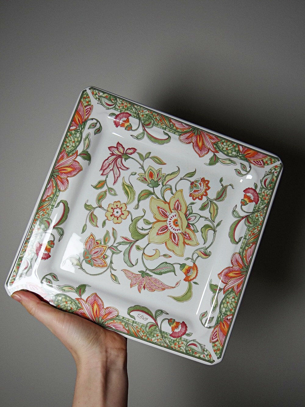 Set of 4 plates/dishes Tiffany Boutique, vintage Italian ceramic