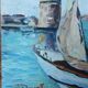 Peinture marine, le port de la Rochelle, années 50