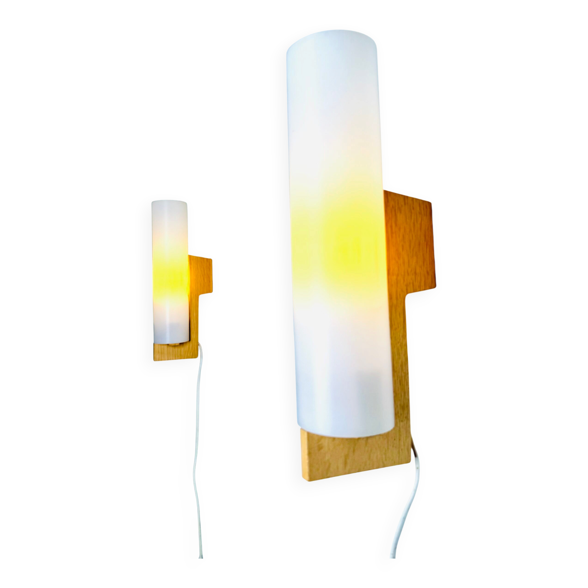 Cylindrical Wall Lamps By Uno & Östen Kristiansson For Luxus, Sweden 1960S