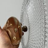 Molded glass bowl with gold metal base