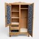 Parisian art deco hotel wardrobe in solid raw oak 1930