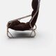 Chrome tubular lounge chair with corduroy – Space Age style 1970