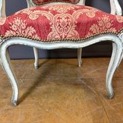Paire de Cabriolets de Style Louis XV en Hêtre polychrome