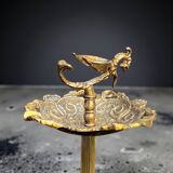 Dragon-styled floor ashtray – gilded brass – 1960s