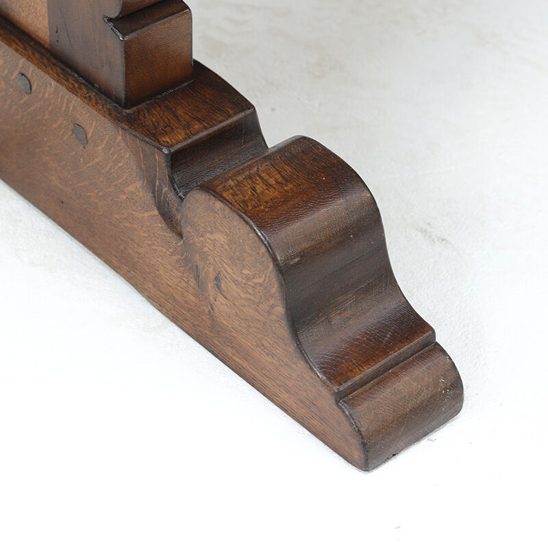 Rustic Oak Vintage Brutalist Dining Table