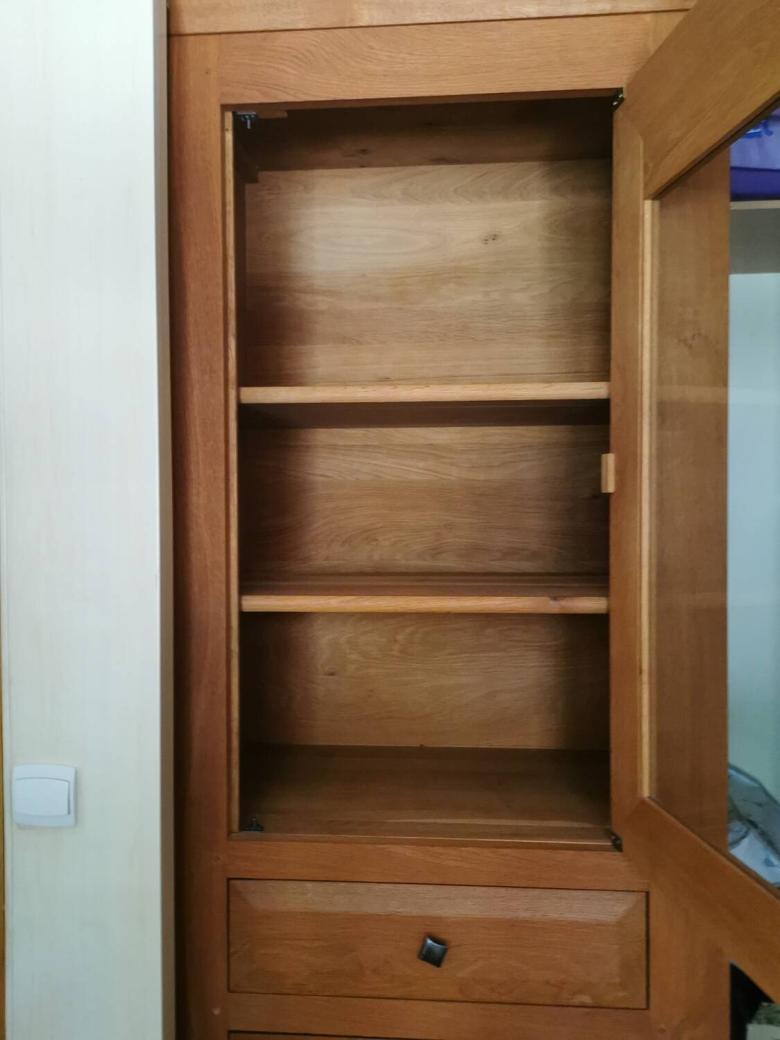 Glass library in solid oak