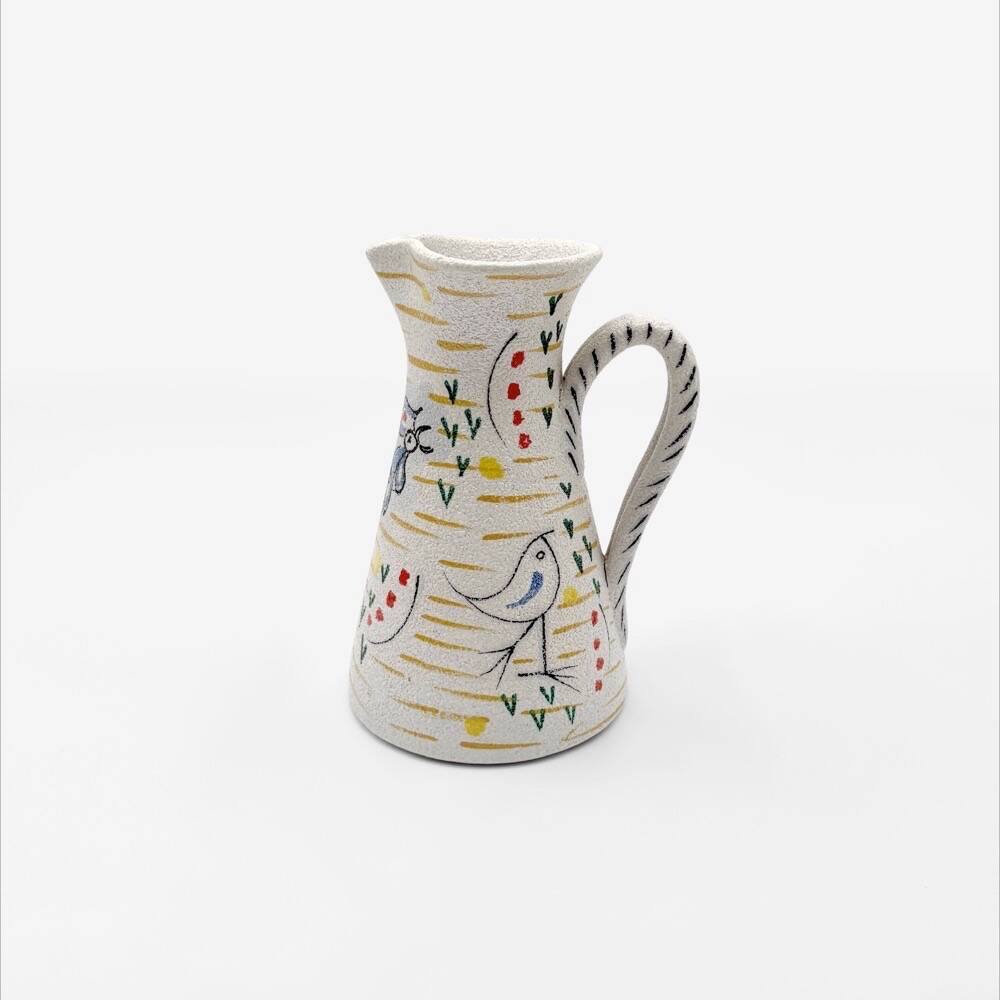 Modernist pitcher with rooster by Fratelli Fanciullacci from the 1950s.